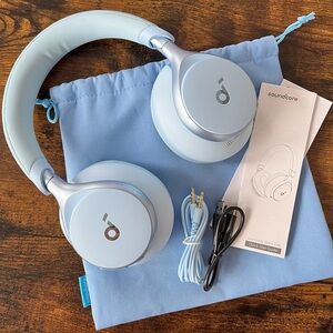 Soundcore Blue Wireless Bluetooth Headphones Noise Cancellation